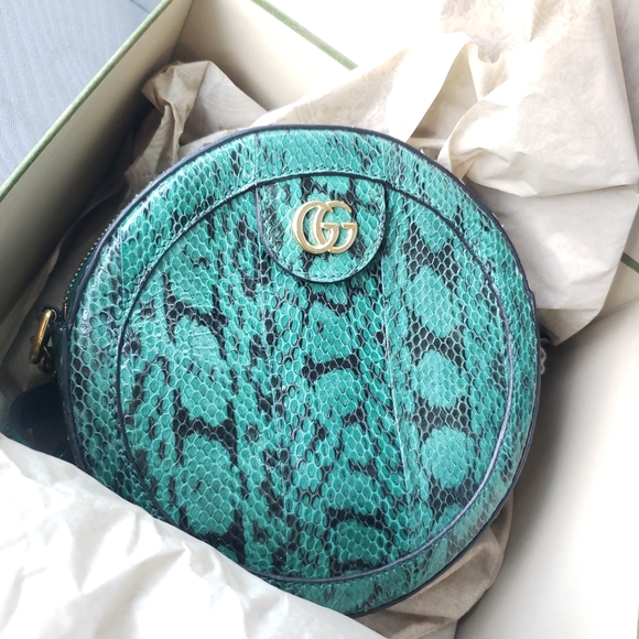 Gucci Crossbody - Ophidia Emerald Green Python - 100% Authentic - Picture 1 of 5